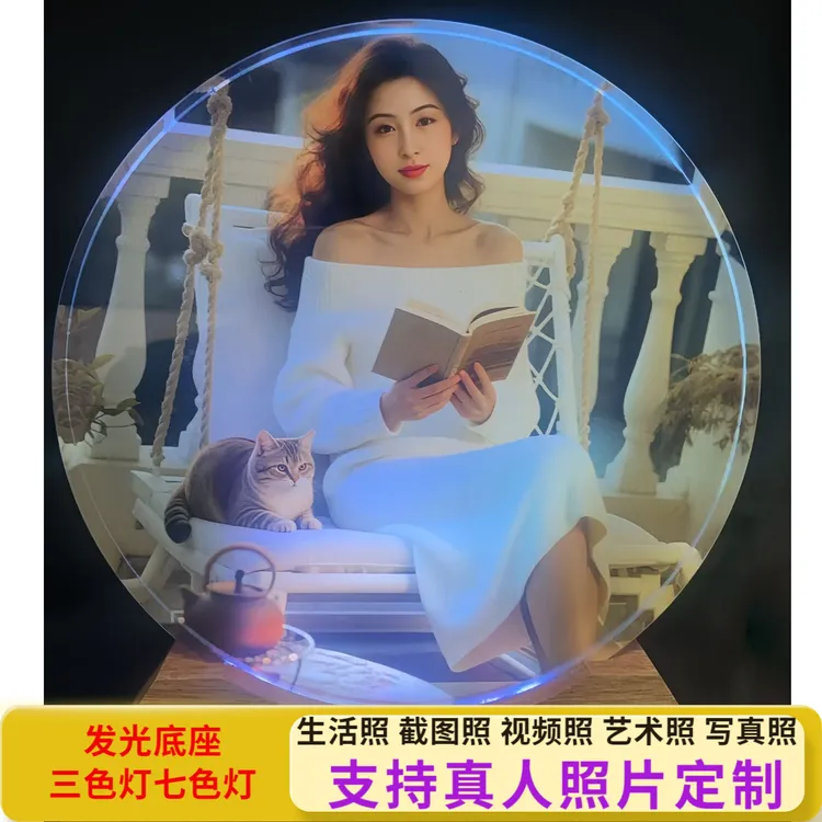 （定制礼物)彩绘工艺玻璃画私人订制创意礼物浪漫生日纪念日礼物