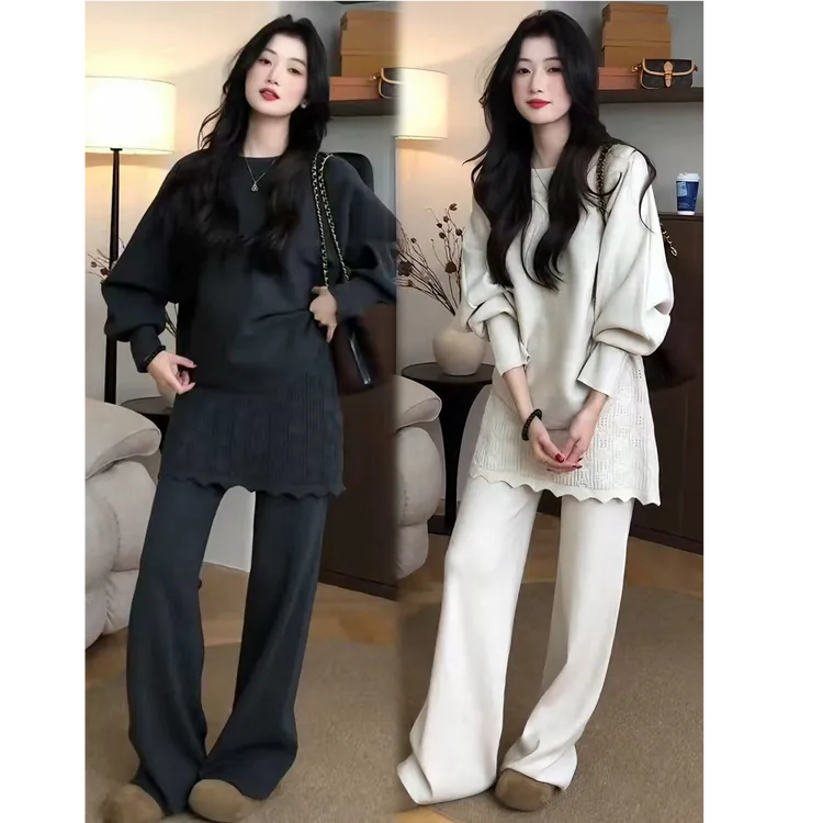 2025年轻职风冬季时尚新款套装修身减龄显瘦气质上衣休闲长裤套装