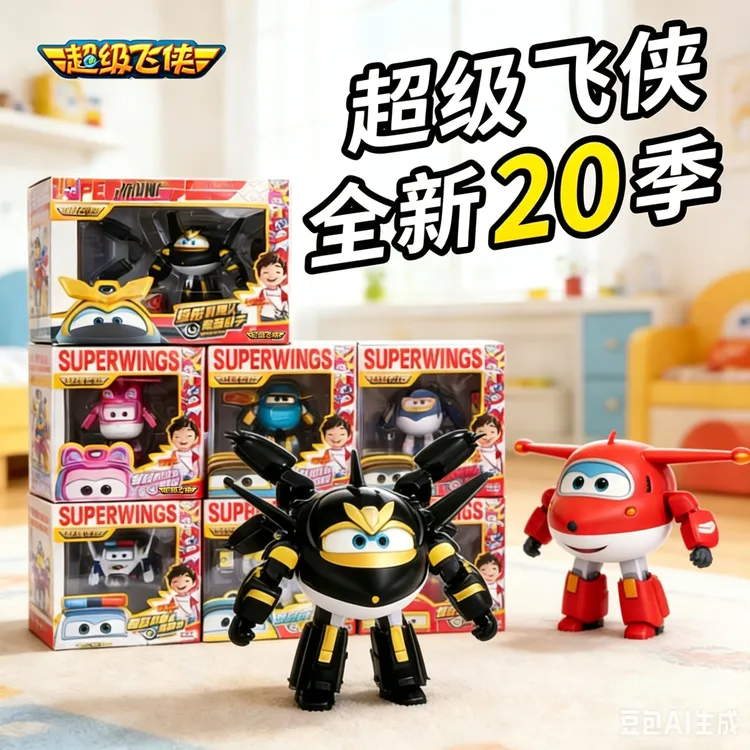 【新品】超级飞侠第20季大号变形机器人沙奇小飒黑金小子玩具礼物