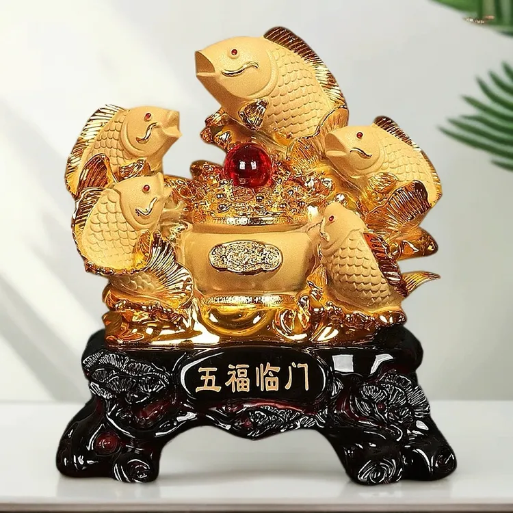 大号招财金龙鱼摆件年年有余客厅电视酒柜装饰品开业乔迁新居礼品