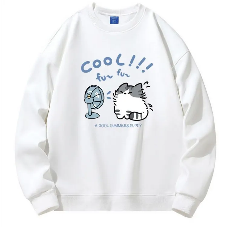 特大码300斤秋冬季圆领卫衣男宽松百搭加绒加厚无帽休闲运动上衣