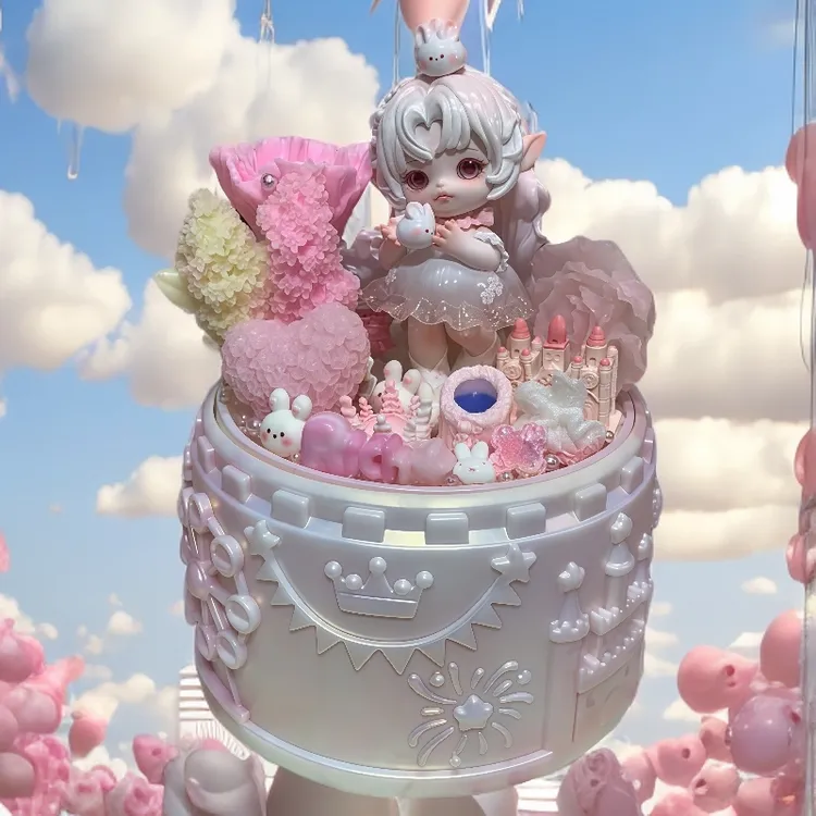 滴胶刷粉桌面摆件大号收纳罐正版精品娃diy奶油胶创意手作