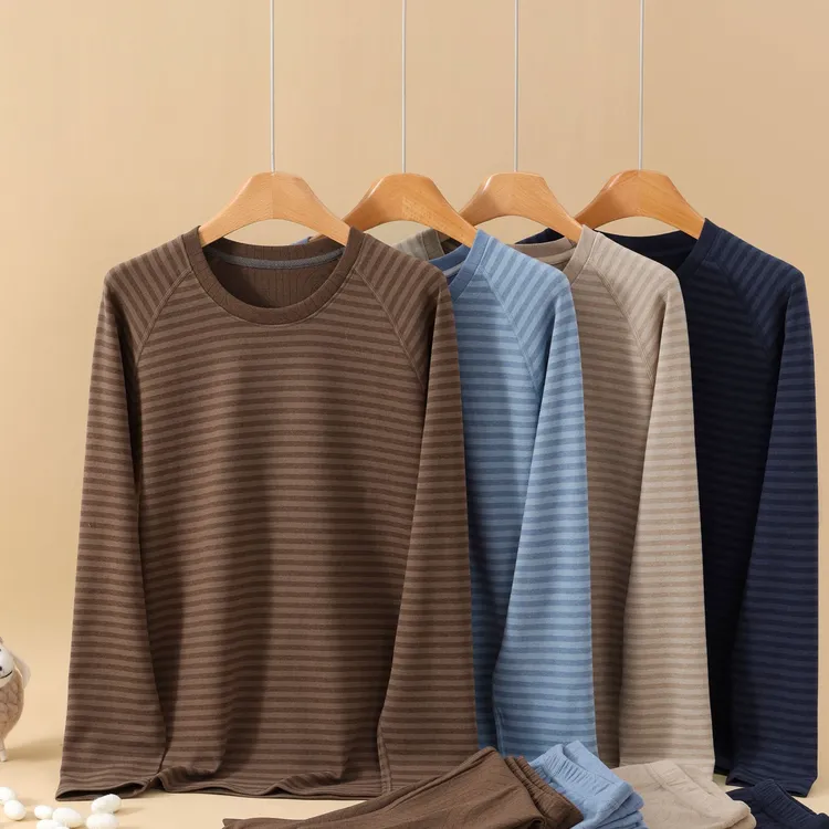 【上衣】男士双面穿保暖内衣上衣秋冬莱赛尔秋衣厚款抗寒打底衫