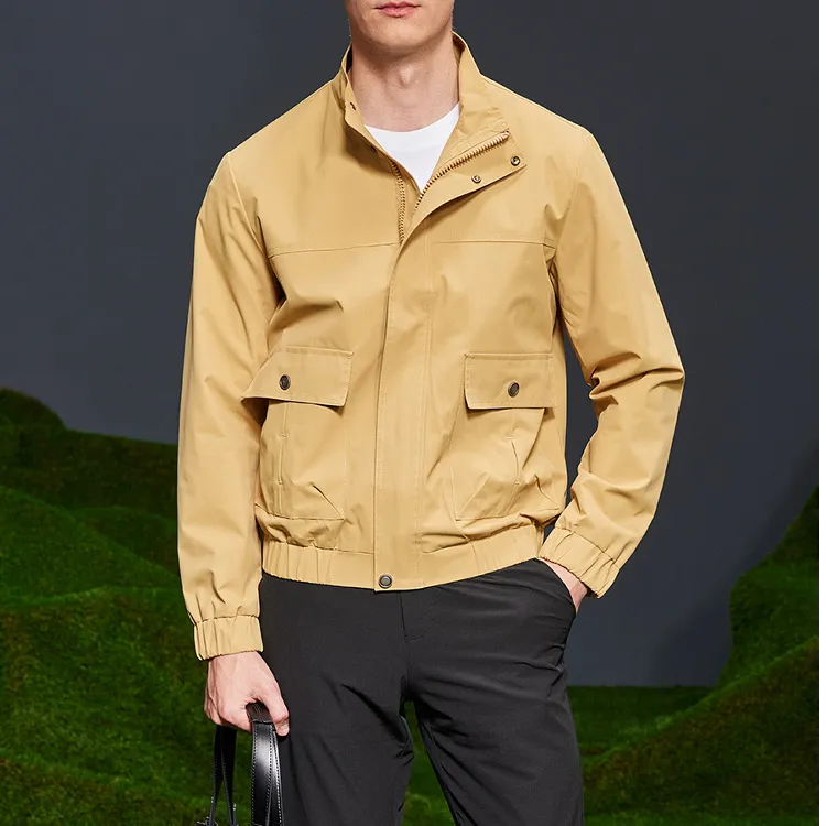 路茨梅帕轻奢春秋新款立领夹克男商务休闲外套时尚百搭上衣修身