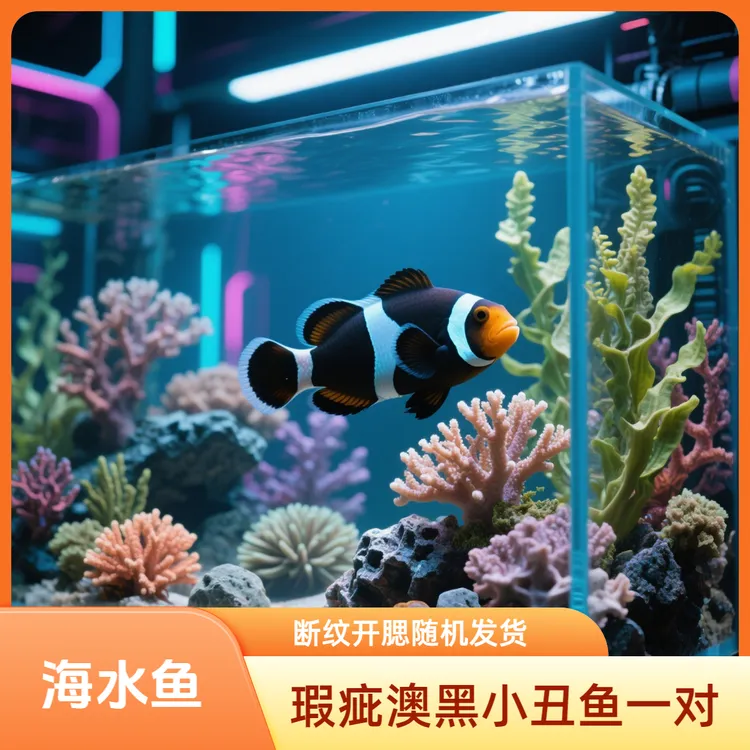 瑕疵澳黑小丑鱼断纹开腮随机发货