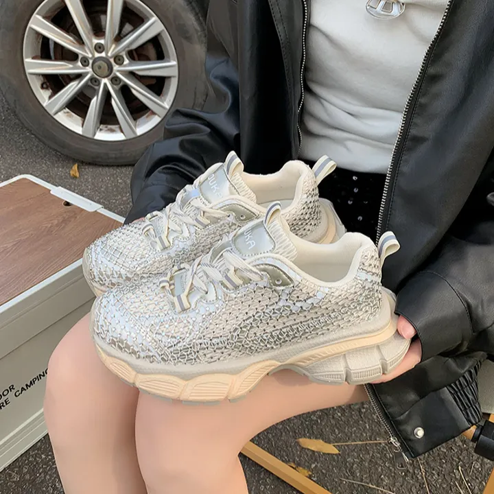 2025春季新款做旧蛇纹款女款设计感休闲百搭情侣增高厚底老爹鞋潮