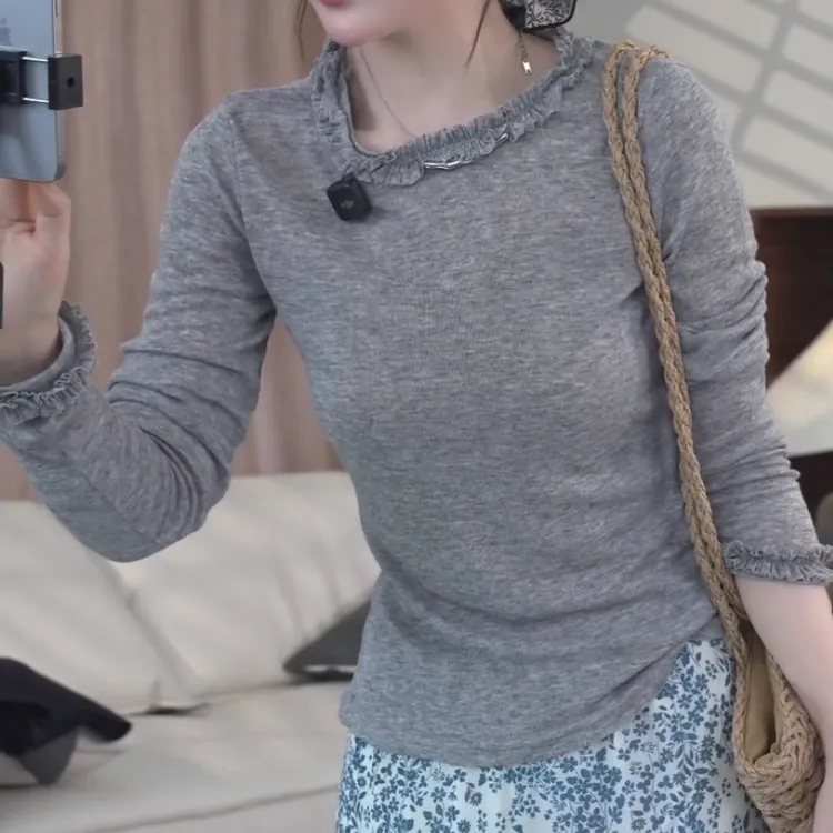 2025春夏新款设计感百搭木耳花边显瘦面膜T恤LK2502772