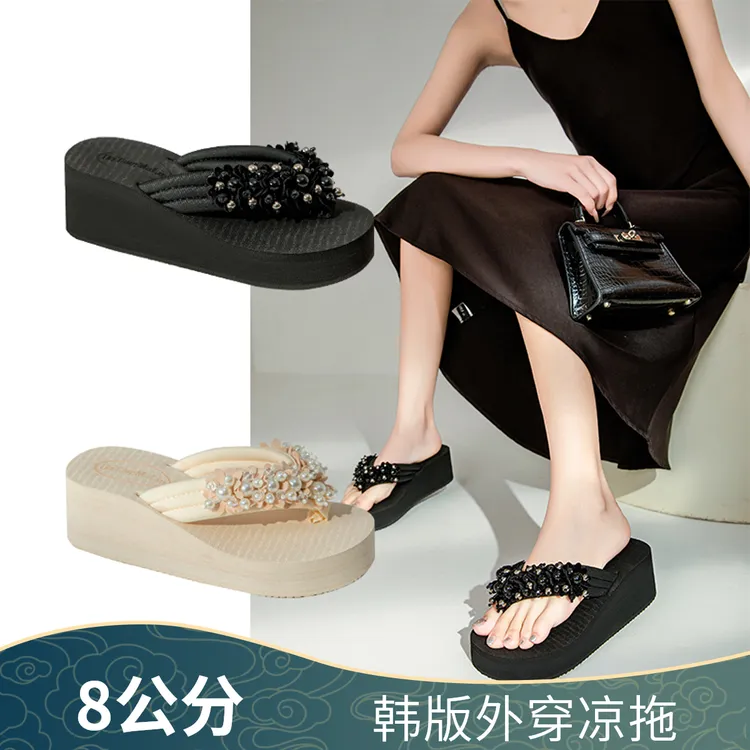 拖鞋女鞋外穿2025新款爆款厚底小众布带夹脚气质凉鞋人字拖/10商品图