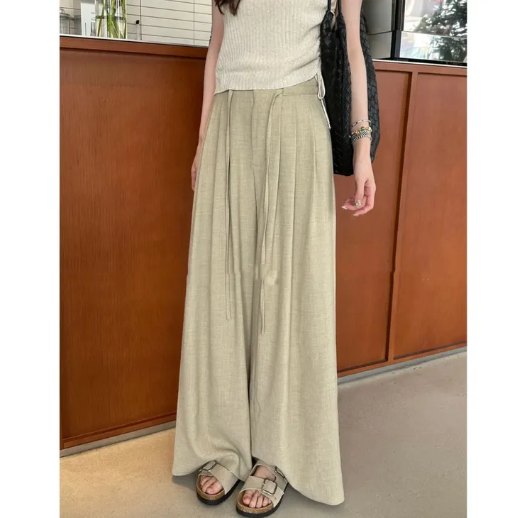 【小巧定制】XQ2465夏季新款休闲显瘦百搭棉麻宽松阔腿裤