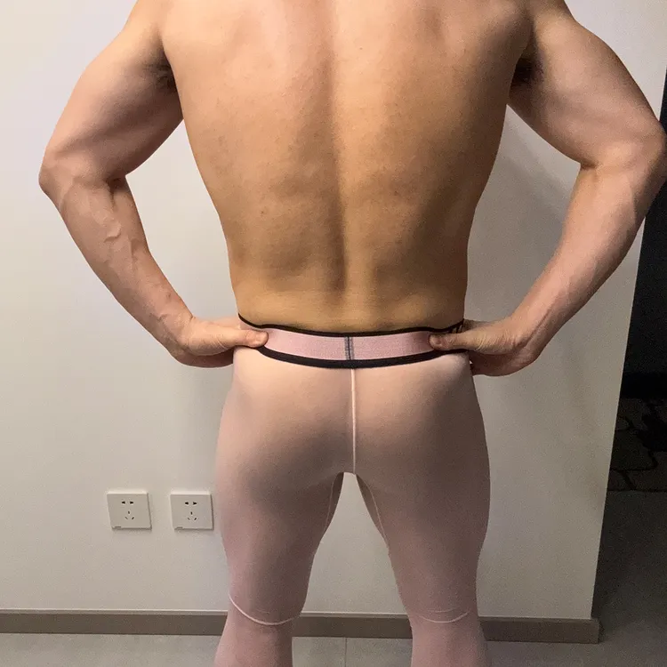 男士轻薄透气运动速干九分裤高弹力舒适保暖透明打底长裤MP23