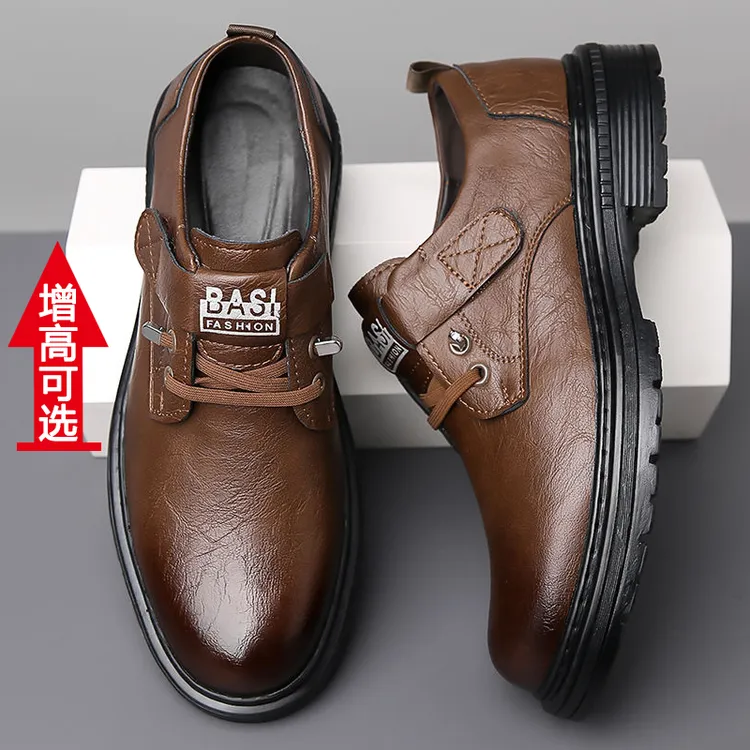 奥维格姿增高可选经典男士软皮软底低帮靴男士休闲百搭软底鞋子商品图