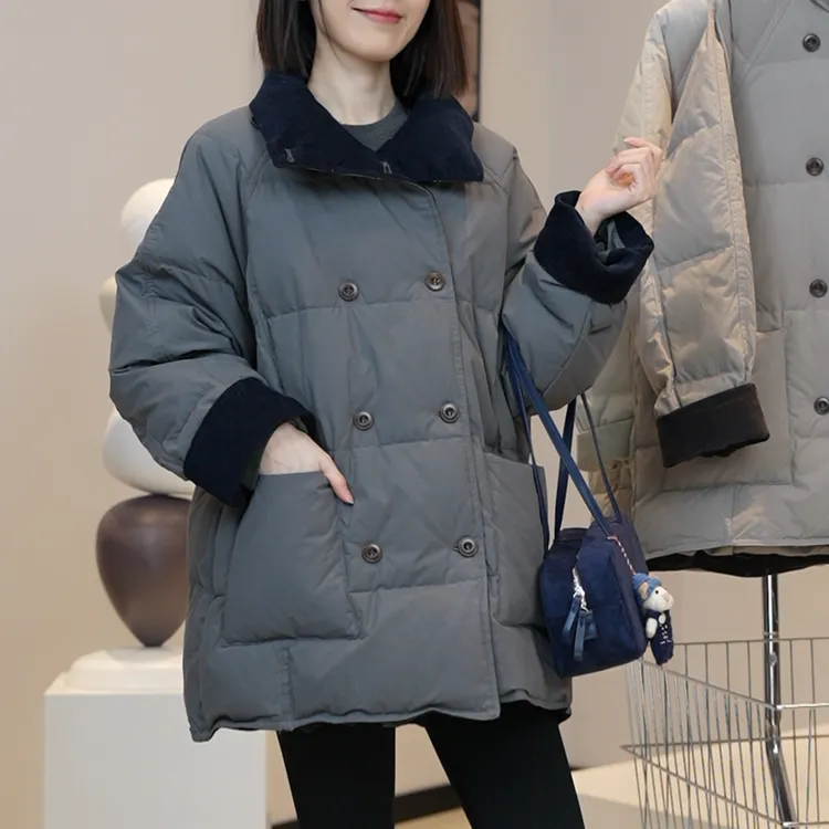 高级感秋冬时尚休闲宽松中长款棉服冬季派克服加厚保暖棉衣棉外套