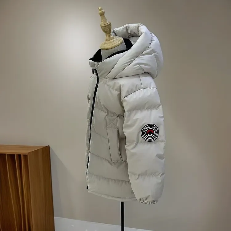 连帽风男女加厚外套冬装中长款新款保暖小童冬季儿童款羽绒服D005