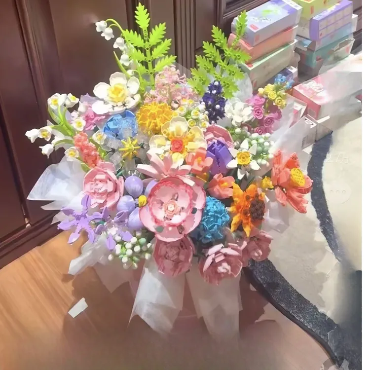 【Xzzzz专属搭配】积木花束拼装情人节永生花居家装饰摆件送女友