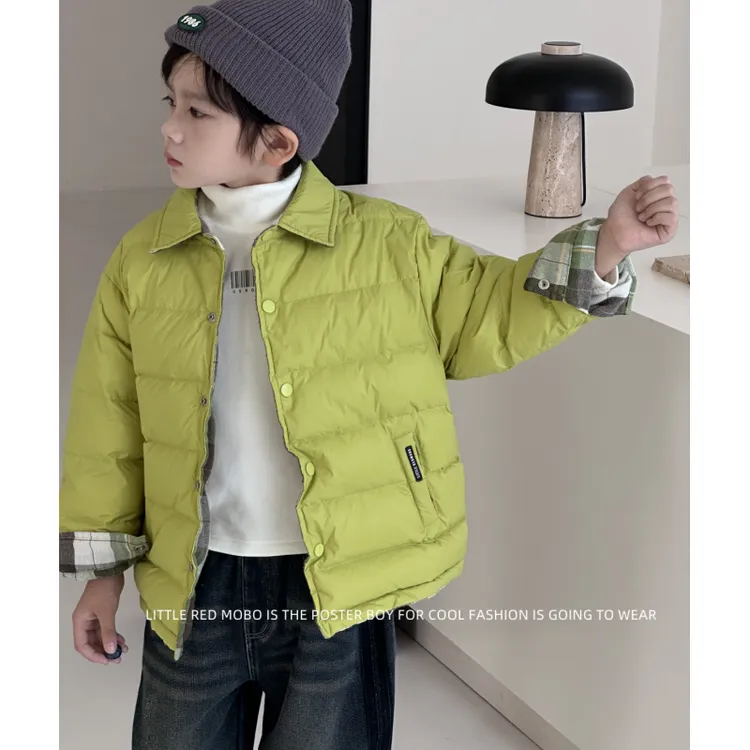 【现现】童装中大男儿童90白鸭羽绒服两面穿2025冬季款MMY841302-1