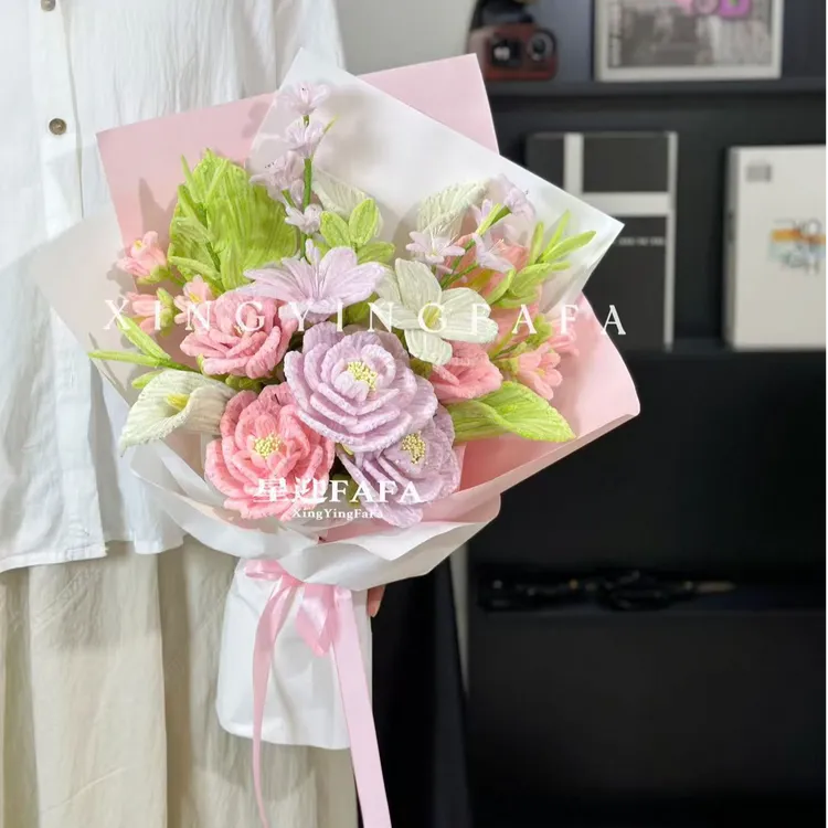 【梦境花园粉色系花束】材料｜扭扭棒自制花束送女友送朋友生日礼物