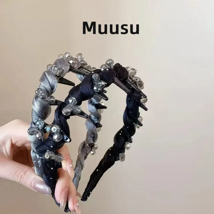 【Muusu】新款高级感网纱缠绕百搭氛围感气质发箍头箍时尚百搭发饰