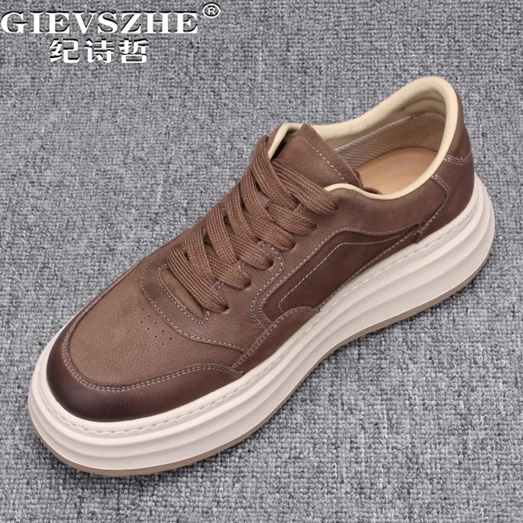纪诗哲男鞋百搭透气复古运动鞋子男款时尚厚底休闲鞋潮流轻便板鞋