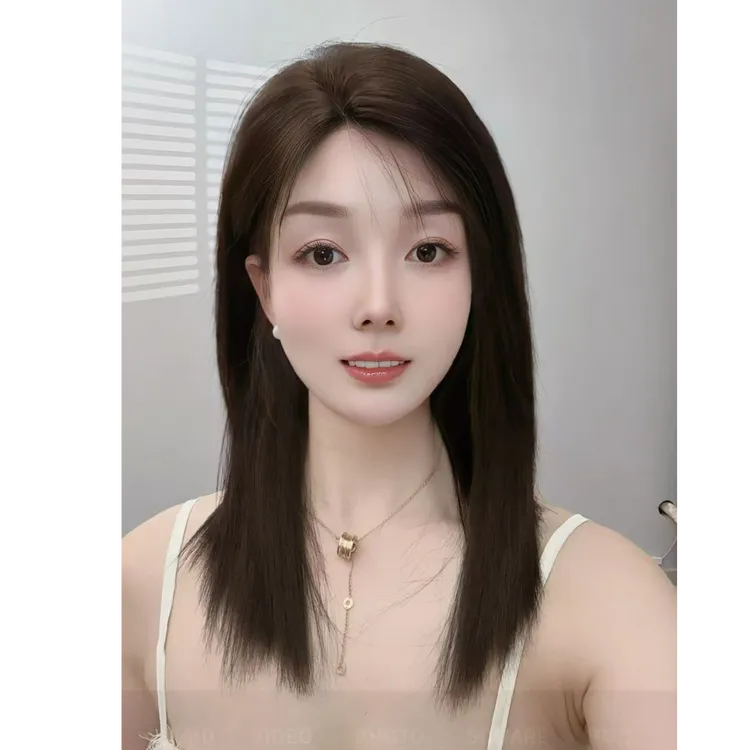 【纳米封边皮感发际线】40cm夏季冰感透气仿真头皮全真发整体假发