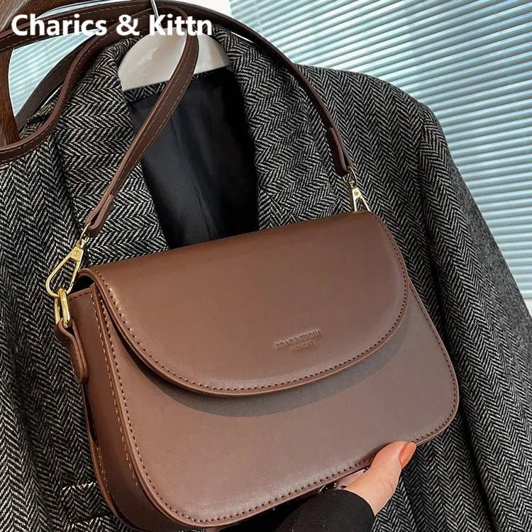 Charics&Kittn包包女2025新款通勤斜挎单肩豆腐包真皮腋下小方包