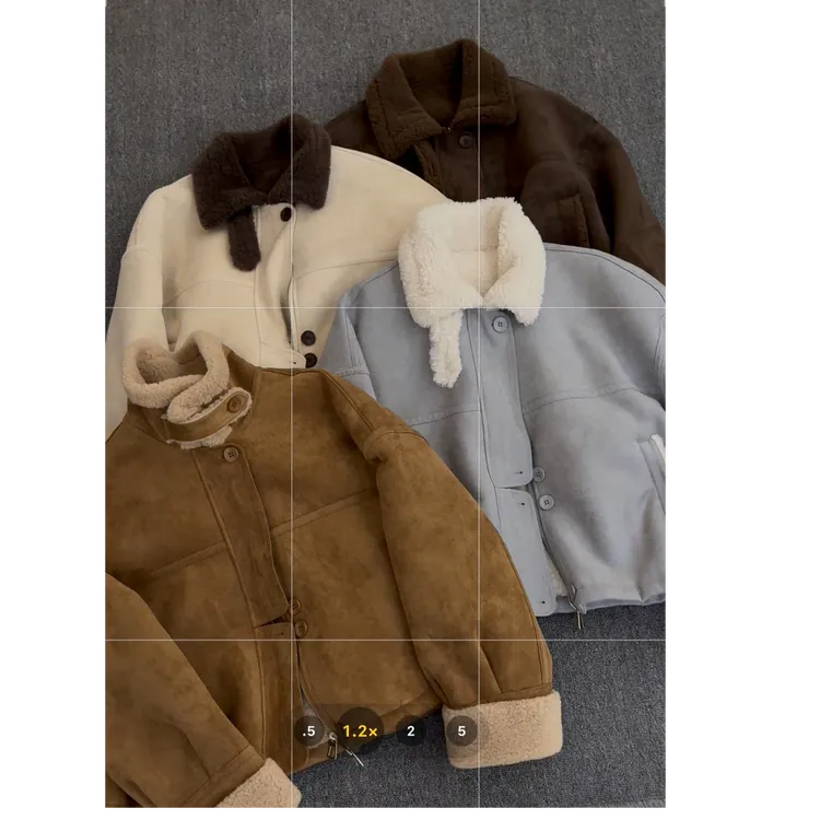 2025年冬季新款复古小个子皮毛一体美拉德韩版仿羊羔毛外套女