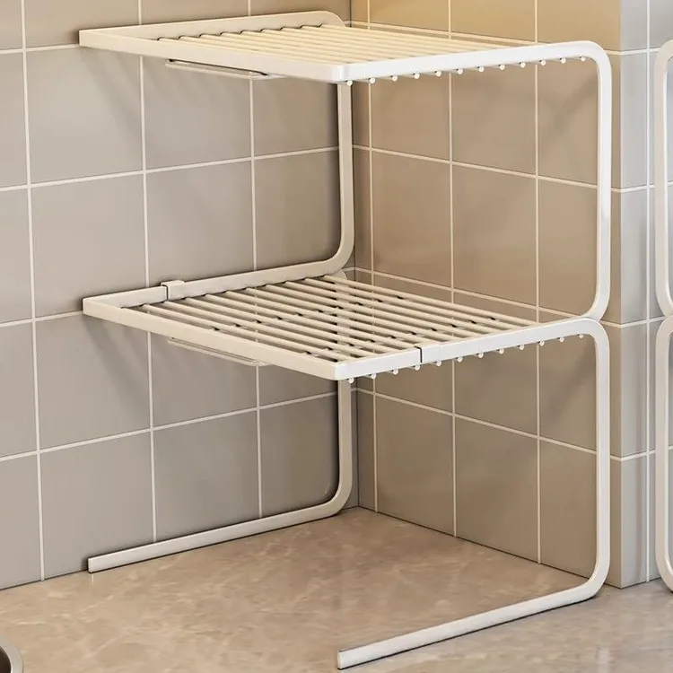 厨房桌面分层架台面置物架锅架神器橱柜锅具柜子收纳多层隔板断格