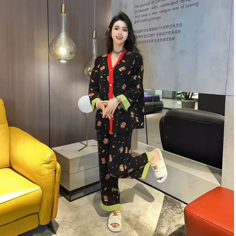 潼潼家居服财神睡衣女2025大码宽松时尚套装居家奢华显瘦春秋网红