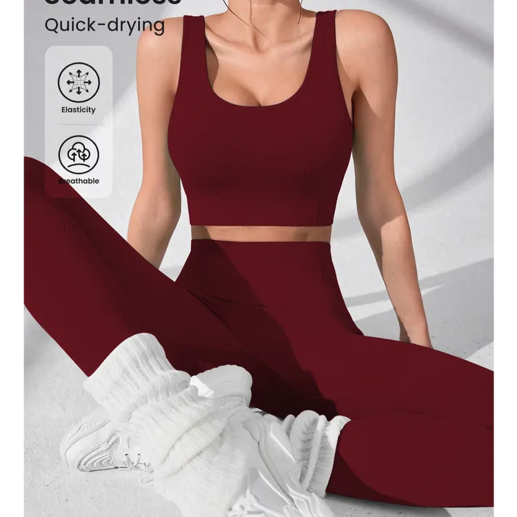 梵洛薇爆款蜜桃臀健身裤女跑步背心短裤套装夏季短款外穿瑜伽服