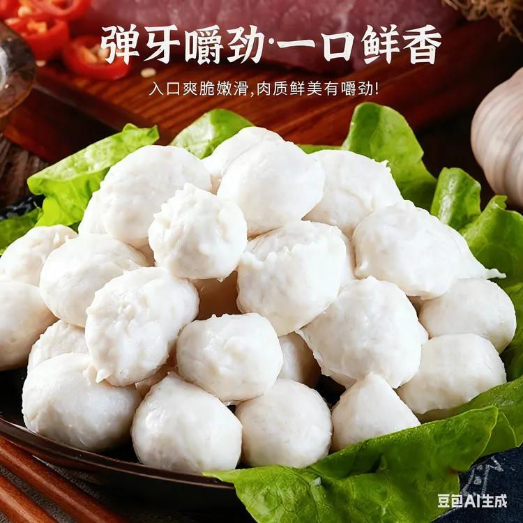 眼镜叔老手艺正宗墨鱼丸海鲜鱼丸无香精宝宝辅食火锅食材现做现发