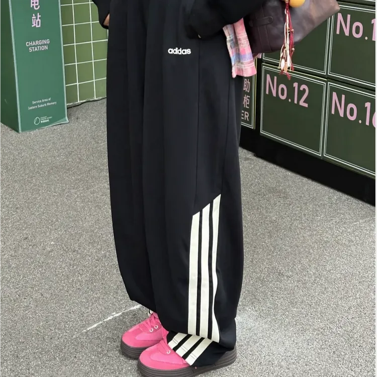 【门店新品】阿迪达斯舒适宽松弯刀裤百搭针织运动裤KA2590[多色]