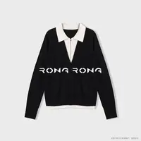 溶溶【云墨幻想】RONGRONG 100绵羊毛假两件拼撞色羊毛衫4C2051