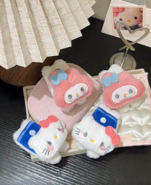 卡通三丽欧可爱kt猫咪发夹鸭嘴夹超萌公仔玩偶侧边刘海夹百搭发饰