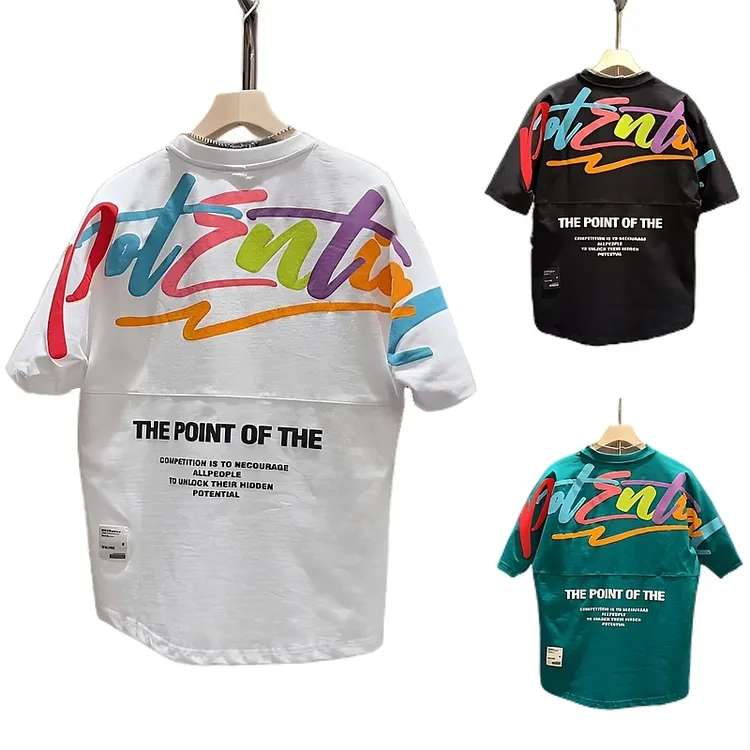 新款短袖t恤男夏季韩版潮流简约半袖上衣港风宽松休闲潮牌体恤衫