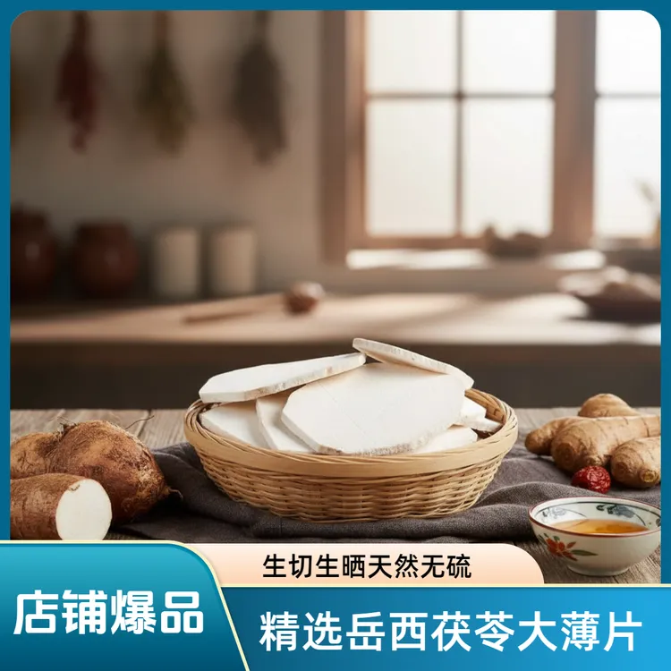 【茯苓大薄片】精选岳西白茯苓片生切生晒无硫茯苓薄片原产地直发