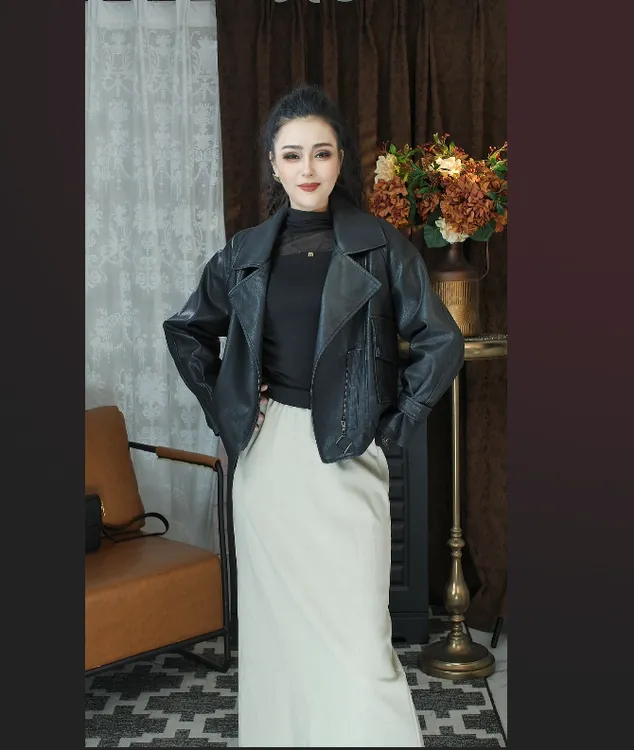 【玉儿服饰】703032新款时尚皮外套衣服