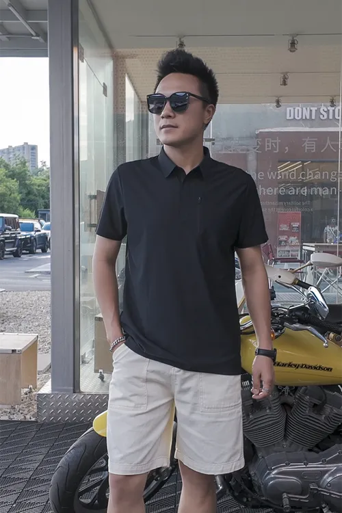 男短袖常规宽松型纯色薄款Polo衫透气百搭男装运动