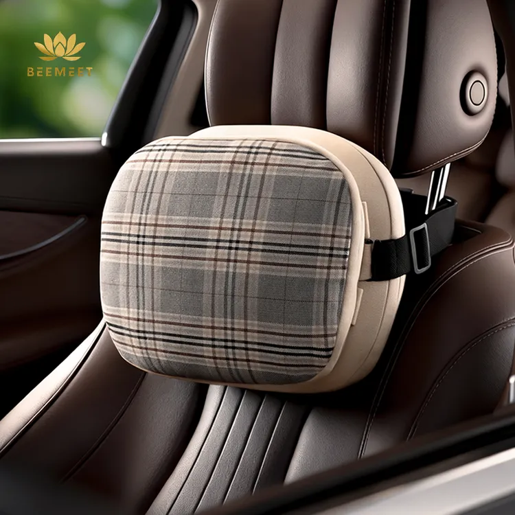 BEEMEET 双层汽车头枕 高低可调 记忆棉车载商务护颈枕车内靠枕头