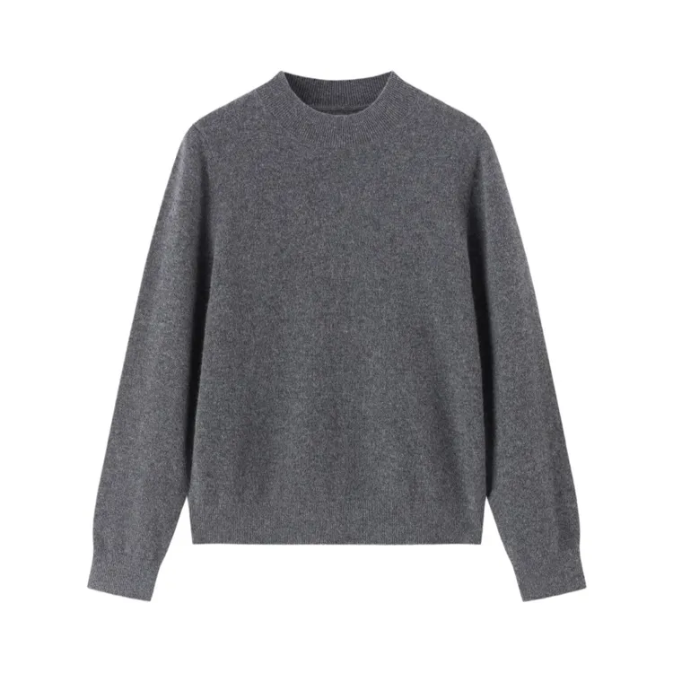 【高奢-密实】高品质加密纯山羊绒中领长袖羊绒打底衫女冬2512133