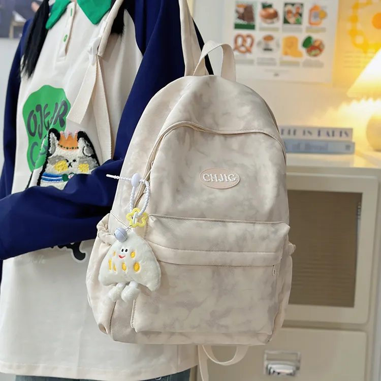 书包女新款初中生扎染印花小学生双肩包日系大学生轻便旅行背包