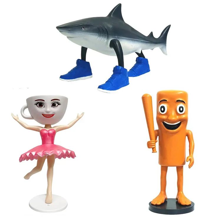 超大号25cm三脚鲨鱼手办29cm通通通木棍人模型玩具外国山海经摆件