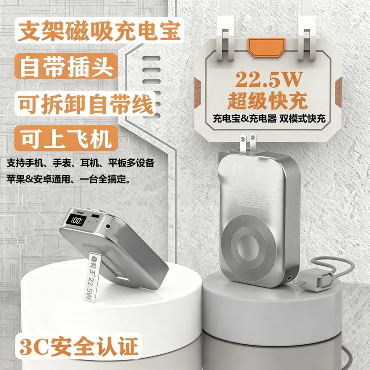 【3C认证】鑫科王六合一磁吸无线充电宝快充大容量适用苹果iphone17