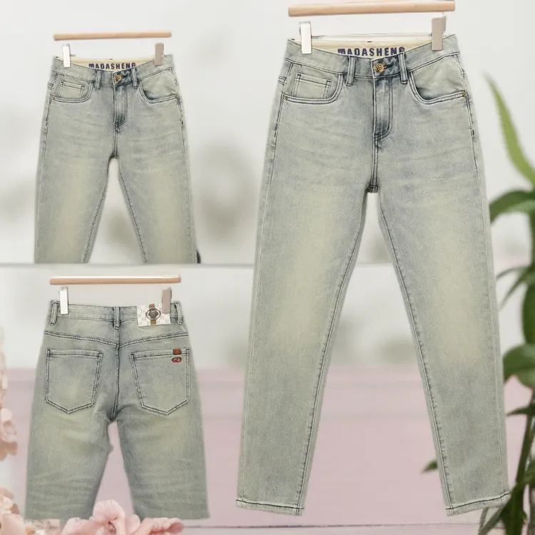 博利凯葆碟夏季潮牌牛仔裤修身直筒男士高质量复古水洗休闲百搭