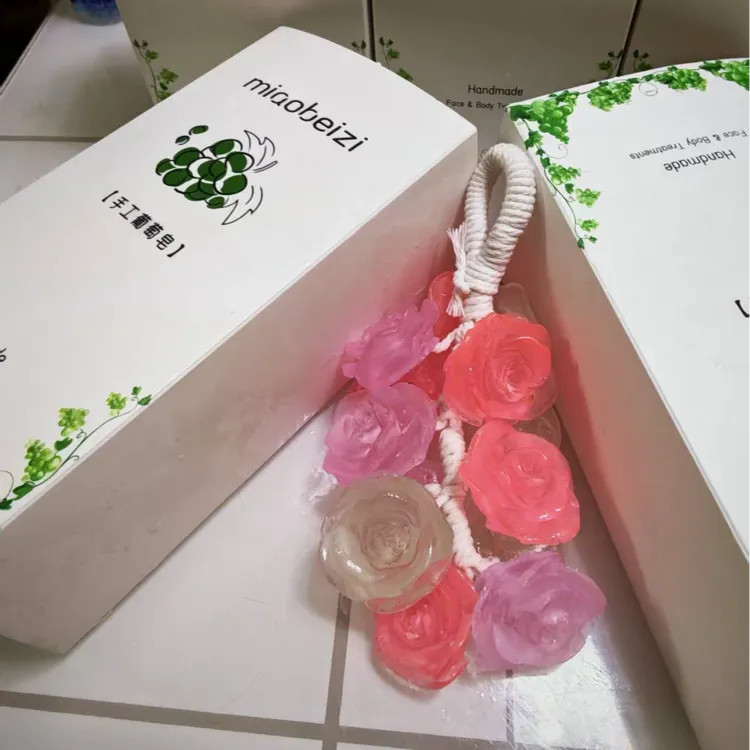玫瑰造型花花瓣手工DIY玫瑰水晶皂成品礼盒伴手礼