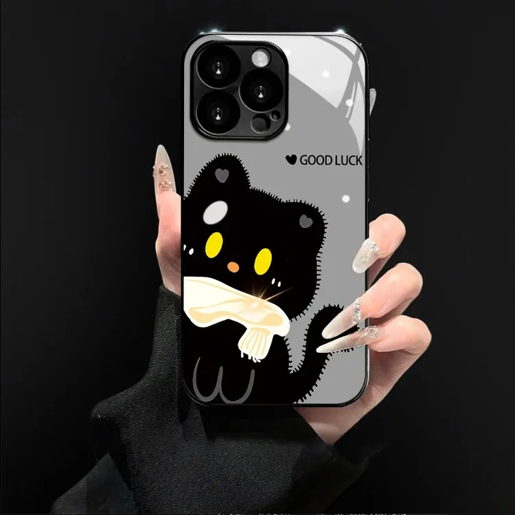 可爱小猫适用手机壳16pro新款华为pura70苹果手链全包耐脏防摔套