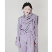 针织 早秋 气质 美静紫色三件套XMZH10006