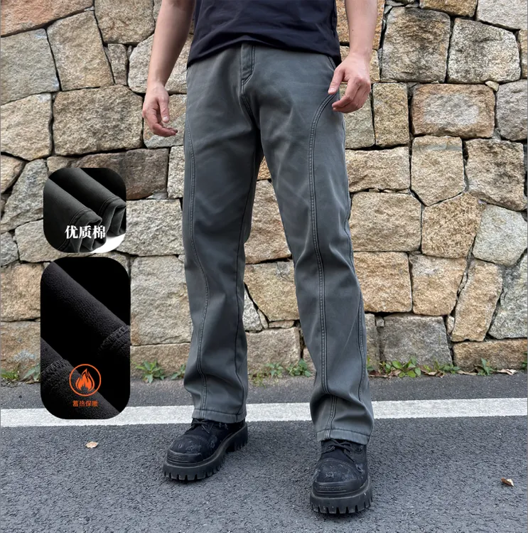 KUZ 2.0版本加绒加厚硬汉立体拼接裁片工装裤巴恩风弹力修身户外