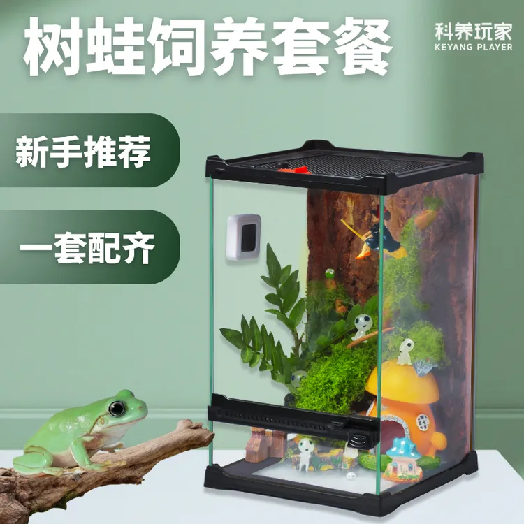 【树蛙饲养套餐】懒人好养桌面迷你雨林缸两栖宠物牛奶蓝绿姥爷