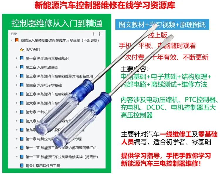 [维修用螺丝刀]赠送新能源汽车控制器线上学习资源库