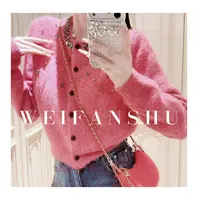 WEIFANSHU/魏凡舒【炉火颂歌】秋冬新款气质短款百搭甜美羊驼毛开衫