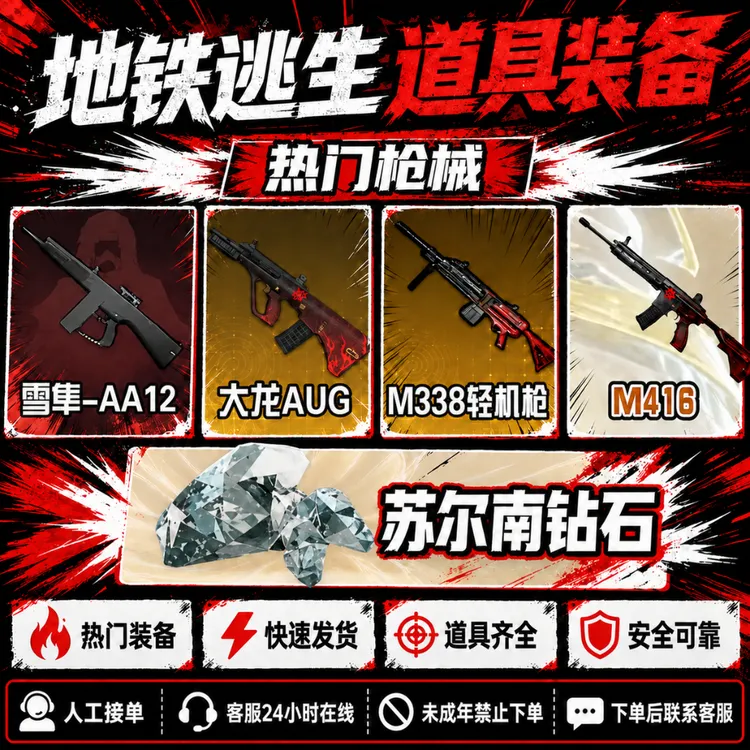 和平精英地铁逃生装备雪隼大小龙轩辕小金人墨守头禁止未成年下单商品图